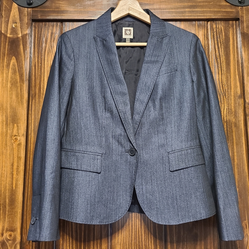 Anne Klein Suit Jacket, Navy Blue, Size 4, EUC